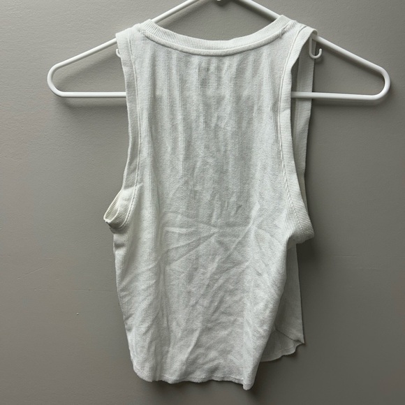 American Eagle White Ribbed Tank Top - Picture 2 of 3